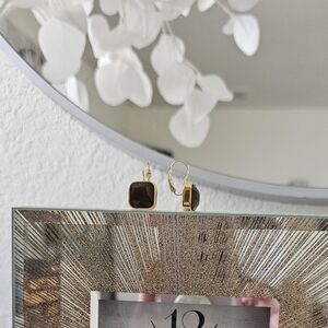 NEW Brown Square 18kgp Earrings